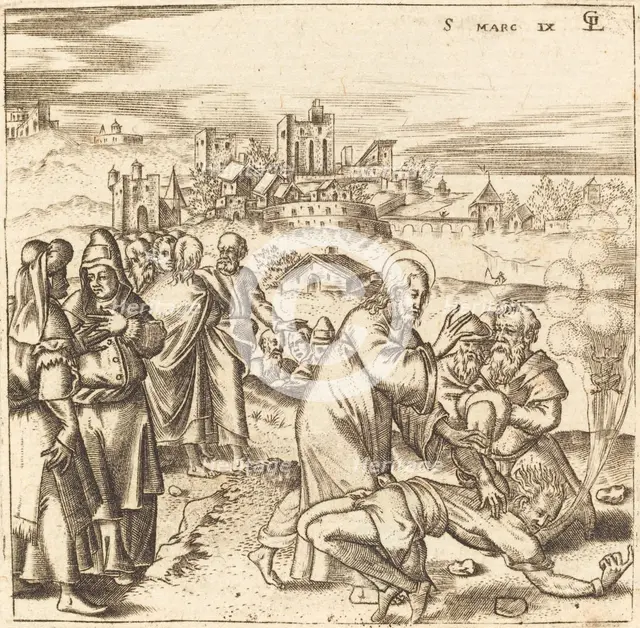 Christ Heals the Epileptic Boy, probably c. 1576/1580. Creator: Leonard Gaultier.
