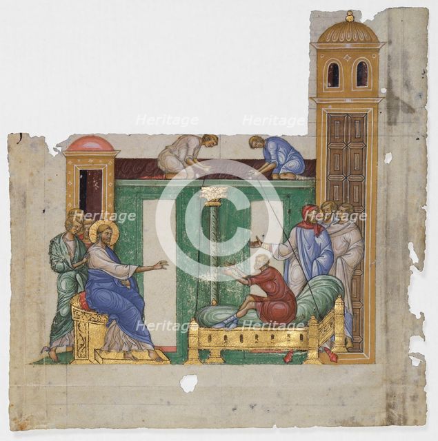Christ heals the Paralytic, c.1300. Creators: Anon, Jesus Christ.