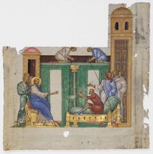 Christ heals the Paralytic, c.1300. Creators: Anon, Jesus Christ