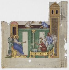 Christ heals the Paralytic, c.1300. Creators: Anon, Jesus Christ