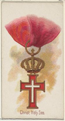 Christ, Holy See, from the World's Decorations series (N30) for Allen & Ginter Cigarettes,..., 1890. Creator: Allen & Ginter