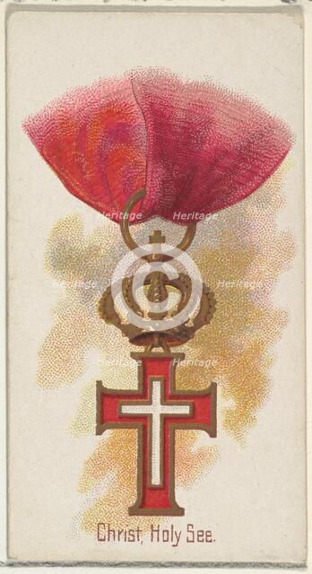 Christ, Holy See, from the World's Decorations series (N30) for Allen & Ginter Cigarettes,..., 1890. Creator: Allen & Ginter.