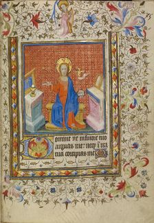 Christ in Majesty; Christ in Majesty between the Altars of the New and Old Law, about 1400-1410. Creator: Unknown