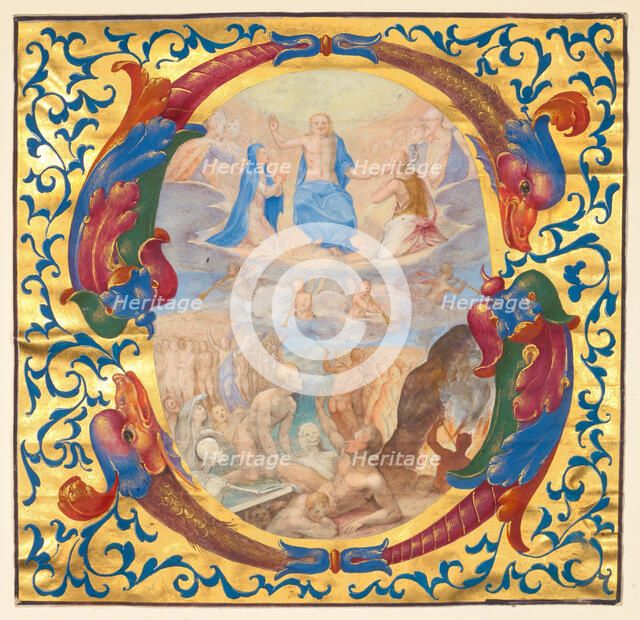 Christ in majesty: cutting from a gradual, about 1567-1572. Creator: Unknown.