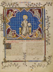 Christ in Majesty and the Four Evangelists with their Symbols, about 1360-1370. Creator: Master of Jean de Mandeville