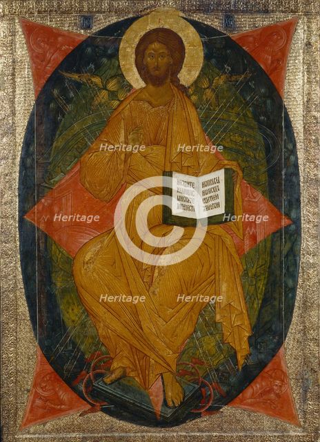 Christ in Majesty (From the Deesis Range), 1497. Artist: Russian icon  