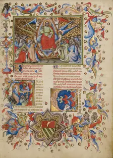 Christ in Majesty; Initial A: A Man Lifting His Soul to God, between about 1389 and 1400. Creator: Master of the Brussels Initials