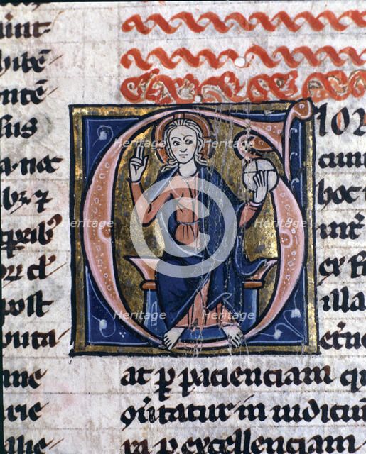 Christ in Majesty (Maiestas domini). Second illuminated capital letter in 'De Civitate Dei Libri …