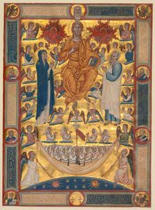 Christ in Majesty with the Virgin and St. John the Evangelist..., c. 1300-1330. Creator: Unknown