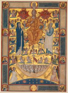 Christ in Majesty with the Virgin and St. John the Evangelist..., c. 1300-1330. Creator: Unknown