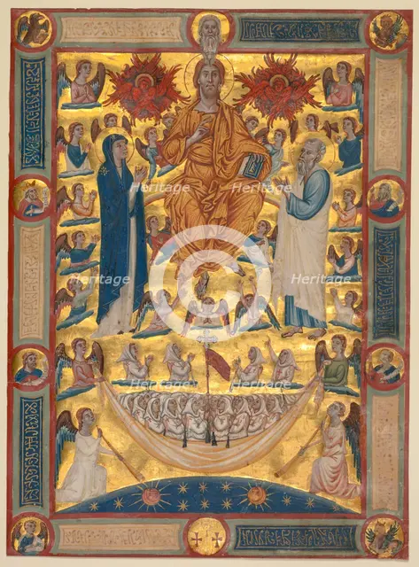 Christ in Majesty with the Virgin and St. John the Evangelist..., c. 1300-1330. Creator: Unknown.