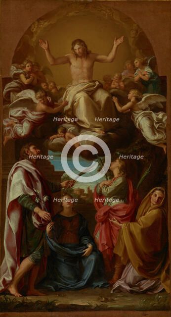Christ in Glory with Saints Celsus, Julian, Marcionilla and Basilissa, 1736-1737. Creator: Pompeo Batoni.