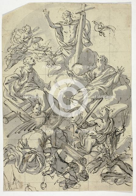 Christ in Glory with Saints Peter and Paul, 1723-1728. Creator: Johann Franz Caspar.