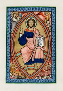 Christ in glory with the symbols of the four Evangelists, c1200