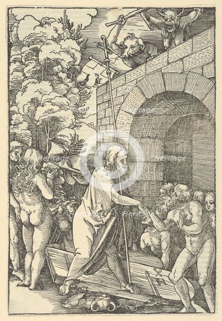 Christ in Limbo, from Speculum passionis domini nostri Ihesu Christi, 1507. Creator: Hans Schäufelein the Elder.