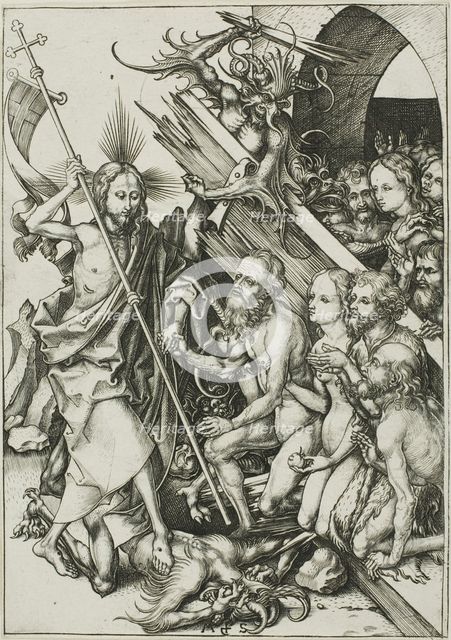 Christ in Limbo, from The Passion, c. 1480. Creator: Martin Schongauer.