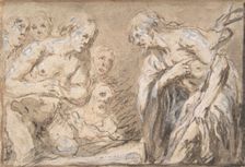 Christ in Limbo (Recto); Saint with Rosary (Verso), 17th century. Creator: Anon