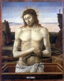 Christ in the Tomb 1460. Artist: Giovanni Bellini