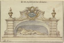 Christ in the tomb, 1757. Creator: Johann Georg Bergmuller