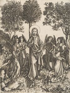 Christ in the Wilderness Served by Angels, ca. 1480-90. Creator: Master of the Catherine wheel