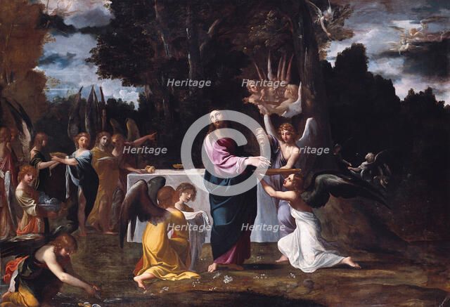 Christ in the Wilderness, Served by Angels, ca 1608. Artist: Carracci, Lodovico (1555-1619)