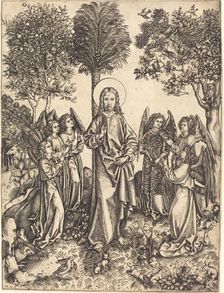 Christ in the Wilderness Served by Angels, c. 1480/1490. Creator: Master of the Catherine wheel