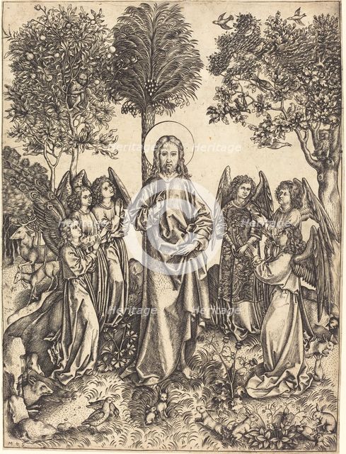 Christ in the Wilderness Served by Angels, c. 1480/1490. Creator: Master of the Catherine wheel.