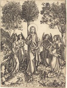 Christ in the Wilderness Served by Angels, c. 1480/1490. Creator: Master of the Catherine wheel