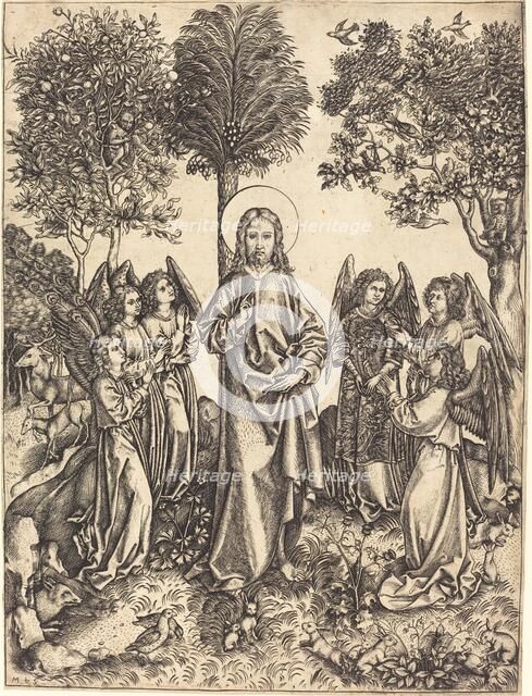 Christ in the Wilderness Served by Angels, c. 1480/1490. Creator: Master of the Catherine wheel.