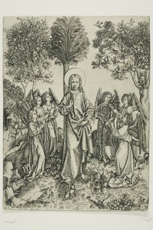Christ in the Desert with Six Angels, c. 1490. Creator: Master of the Catherine wheel