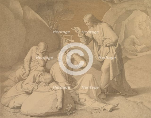 Christ in the Garden of Gethsemane, 1848. Creator: Johann Friedrich Overbeck.