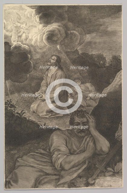 Christ in the Garden of Olives, 17th century. Creator: Claude Mellan.