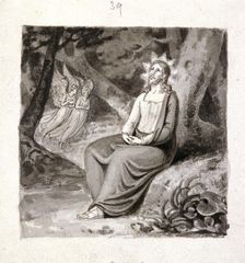 Christ in the Garden with Angels 19th century. Artist: Corbould Family