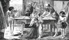 Christ in the House of His Parents - painted by J. E. Millais, 1850. Creator: Unknown