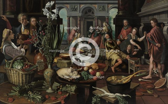 Christ in the House of Martha and Mary, 1553. Artist: Aertsen, Pieter (1508-1575)