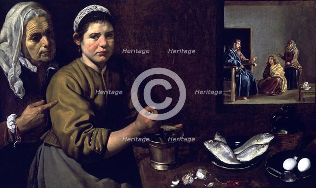  'Christ in the House of Martha', Diego Velazquez Oil.