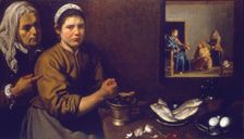 Christ in the house of Mary and Martha c1618-1622 Artist: Diego Velasquez