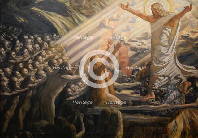 Christ in the Realm of the Dead, 1892-1894. Artist: Skovgaard, Joakim (1856-1933)