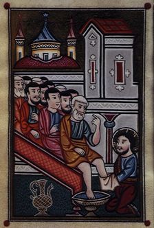 Christ in the symbolic bathing of feet, 1695. Creator: Unknown