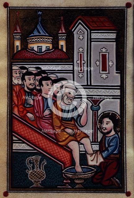 Christ in the symbolic bathing of feet, 1695. Creator: Unknown.