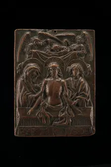 Christ in Tomb with Virgin and Saint John, 15th century. Creator: Unknown