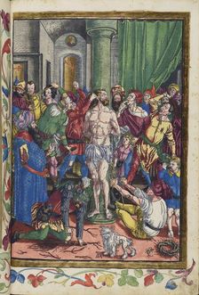 Christ is scourged in Pilate's house. From the Great Passion (Passio domini nostri Jesu), 1511. Creator: Dürer, Albrecht (1471-1528)