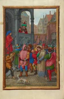 Christ Led from Herod to Pilate; Prayer Book of Cardinal Albrecht of Brandenburg, about 1525-1530. Creator: Simon Bening