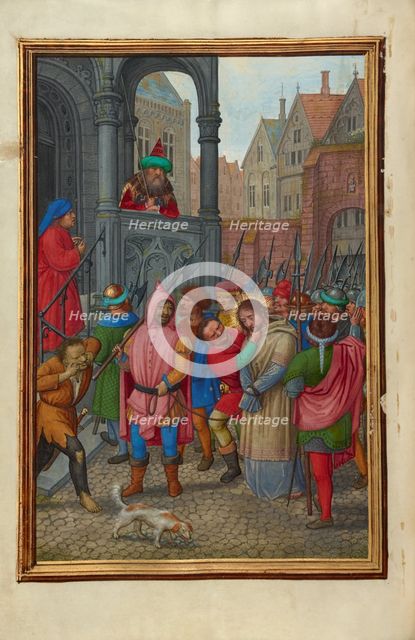 Christ Led from Herod to Pilate; Prayer Book of Cardinal Albrecht of Brandenburg, about 1525-1530. Creator: Simon Bening.