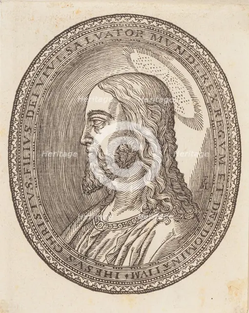 Christ, left profile, 16th century. Creator: Melchior Lorck.
