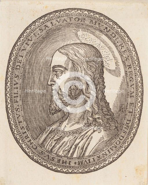 Christ, left profile, 16th century. Creator: Melchior Lorck.