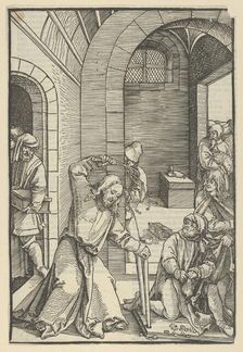Christ Purifying the Temple, from Speculum passionis domini nostri Ihesu Christi, 1507. Creator: Hans Schäufelein the Elder