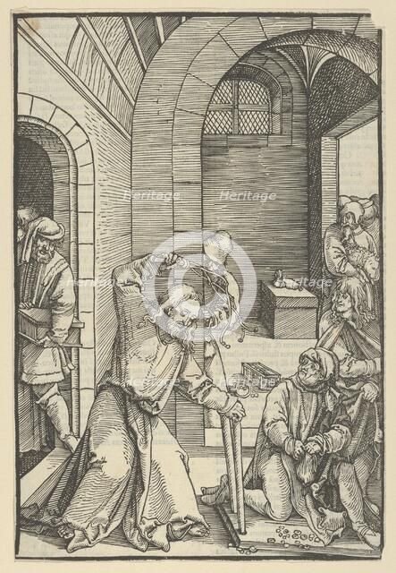 Christ Purifying the Temple, from Speculum passionis domini nostri Ihesu Christi, 1507. Creator: Hans Schäufelein the Elder.