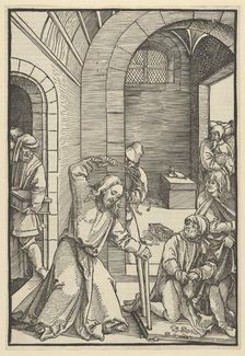 Christ Purifying the Temple, from Speculum passionis domini nostri Ihesu Christi, 1507. Creator: Hans Schäufelein the Elder