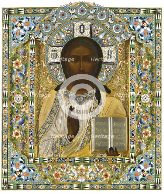 Christ Pantocrator. (On the Occasion of the Miraculous Rescue during the Imperial Train's Accident,  Artist: Ovchinnikov, Pavel Akimovich (1830-1888)